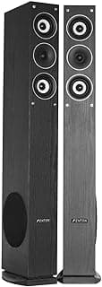 Fenton SHFT52B - Pareja de Altavoces HiFi de Suelo Tipo Torre, 3 vías, 500W máx., Rango 20Hz-20kHz, SPL 88 dB, Acabado en Madera Negra, Ideal para Cine en casa y Sonido estéreo de Alta fidelidad