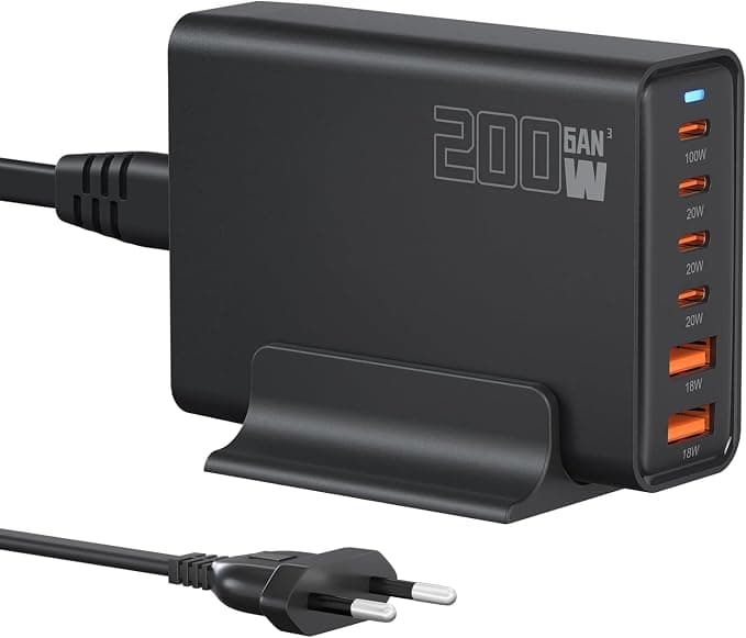 Cargador GAN-III 200 W, 6 puertos