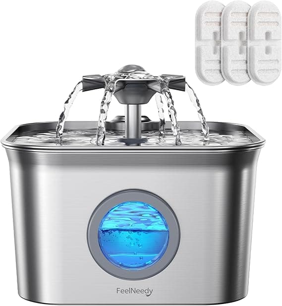 FEELNEEDY fuente para gatos de acero inoxidable 2,8 L