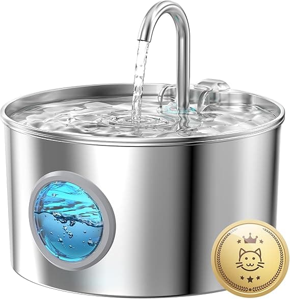 GIOTOHUN fuente para gatos de acero inoxidable 2,2 L