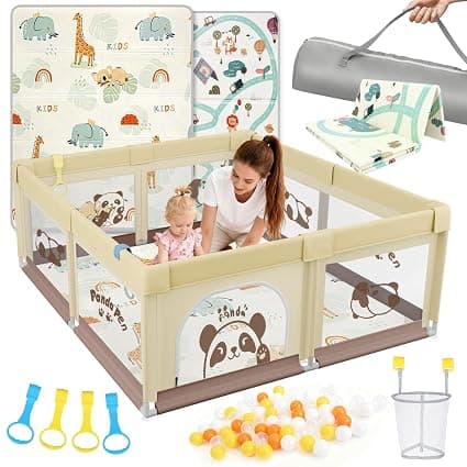 SPYLAVE Laufstall 150 × 180 cm mit Matratze