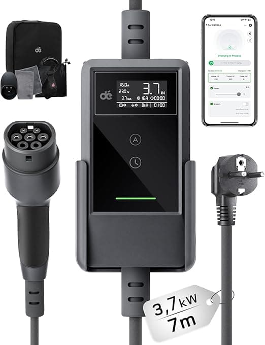 dé Typ 2 Ladekabel Schuko mit App, 7 m