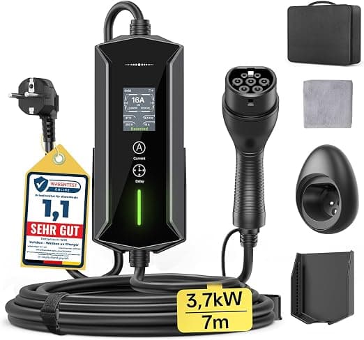 EV Chargers Typ 2 Schuko, 7 m, LCD