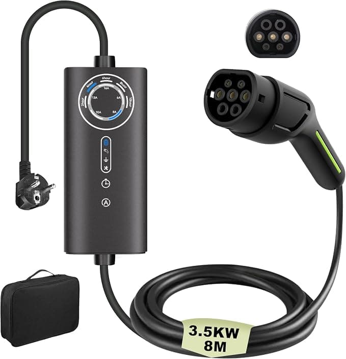 AWESAFE Chargeur Voiture Électrique Type 2 3,68 kW 8 m