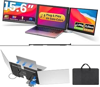 Kwumsy Monitor Portatile 15,6" Triplo Schermo