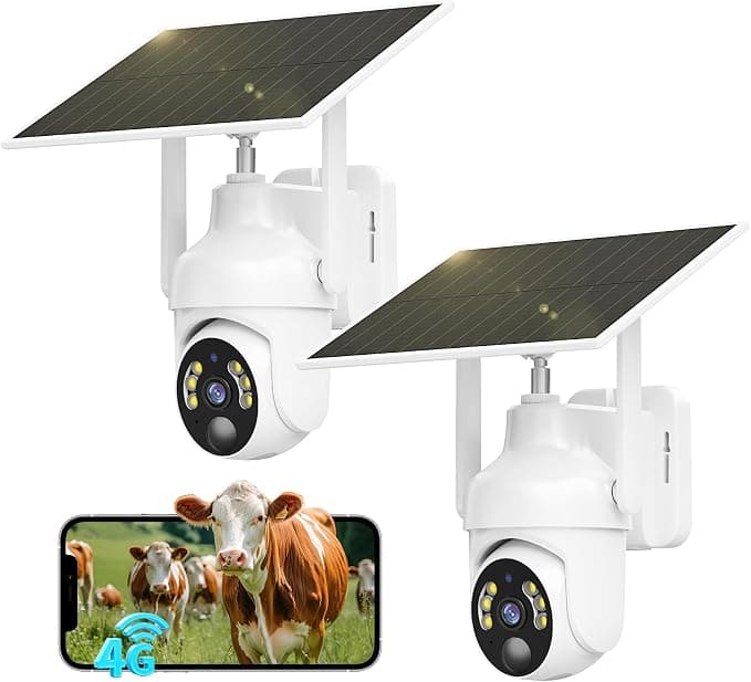 SEHMUA 4G LTE Telecamera Solare, kit 2 pezzi