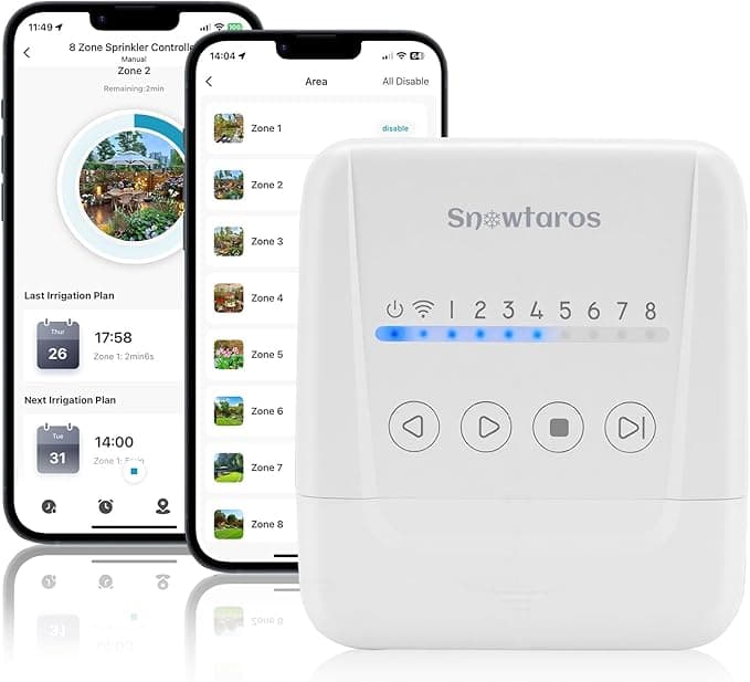 Snowtaros Controlador de Riego WiFi 8 Zonas