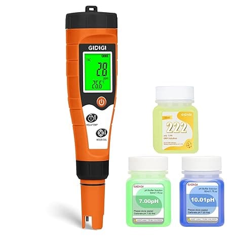 GIDIGI Medidor de pH, cloro y salinidad 7 en 1
