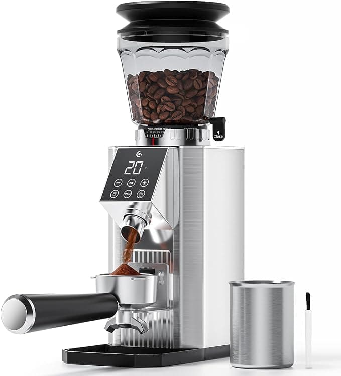 AMZCHEF Kaffeemühle mit Plasma-Antistatik-System