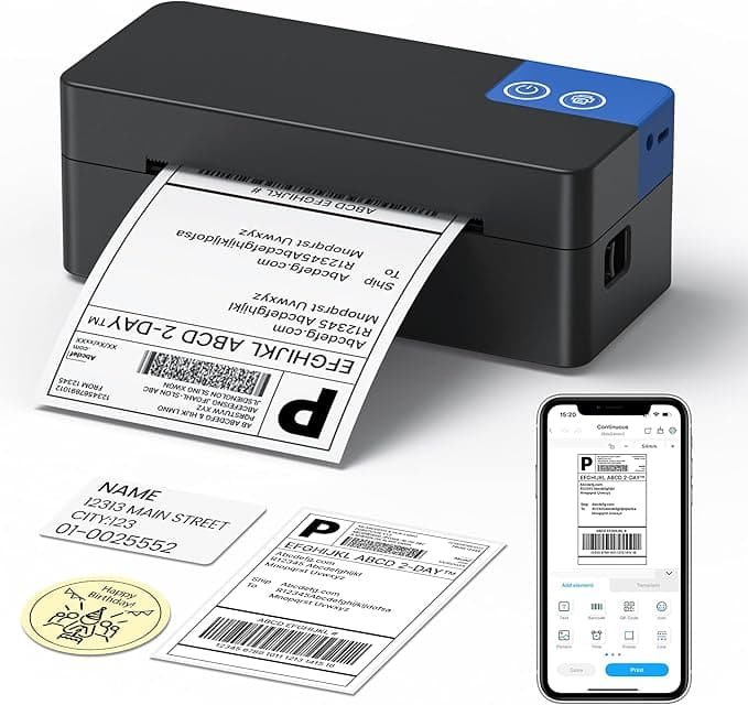 ETIKEZ Imprimante thermique d’étiquettes 4×6 Bluetooth