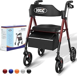 VOCIC rollator met zitje donkerrood